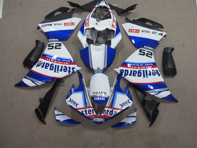 White Blue Volvo Sterilgarda 25 2012-2014 YZF R1 Motorcycle Fairings White Blue Volvo Sterilgarda 25 2012-2014 YZF R1 Motorcycle Fairings