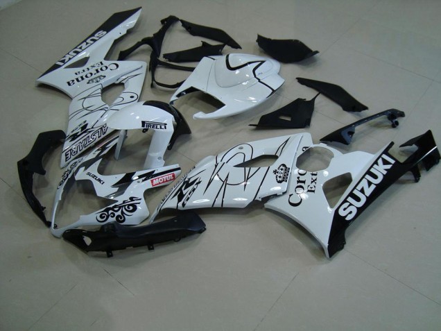 White Corona 2005-2006 GSXR 1000 Motorcycle Fairings White Corona 2005-2006 GSXR 1000 Motorcycle Fairings