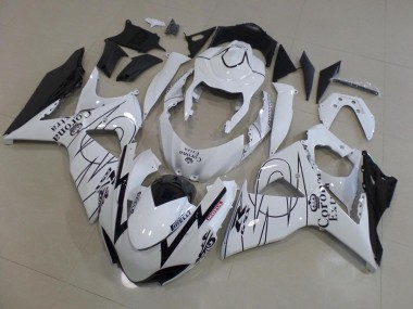 White Corona Race 2009-2016 GSXR 1000 Motorcycle Fairings