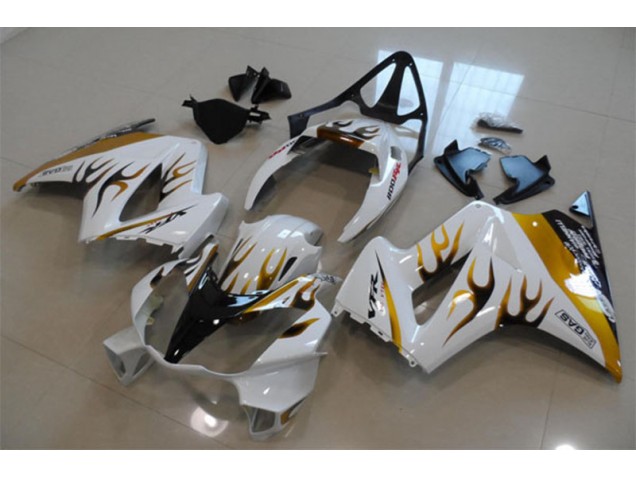 White Gold Flame 2002-2013 VFR800 Motorcycle Fairings White Gold Flame 2002-2013 VFR800 Motorcycle Fairings