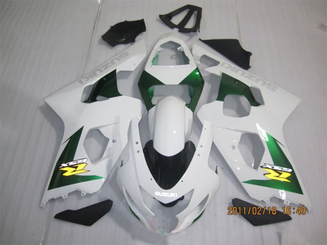 White Green 2004-2005 GSXR 600 Motorcycle Fairings