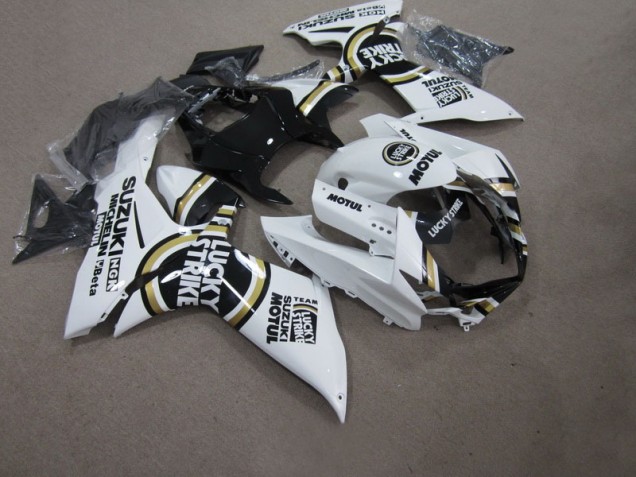 White Lucky Strike Black Motul 2011-2021 GSXR 750 Motorcycle Fairings White Lucky Strike Black Motul 2011-2021 GSXR 750 Motorcycle Fairings