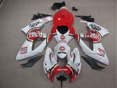 White Lucky Strike Red Motul 2005-2006 GSXR 1000 Motorcycle Fairings