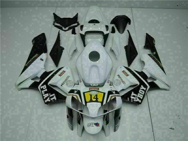 White Playboy 14 2005-2006 CBR600RR Motorcycle Fairings