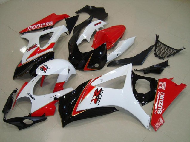 White Red Black 2007-2008 GSXR 1000 Motorcycle Fairings