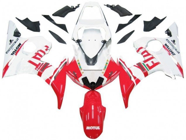 White Red Fiat 2003-2005 YZF R6 Motorcycle Fairings