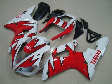 White Red Flame 2000-2001 YZF R1 Motorcycle Fairings