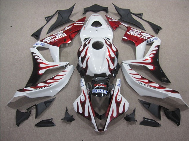 White Red Flame SHARK 2007-2008 CBR600RR Motorcycle Fairings White Red Flame SHARK 2007-2008 CBR600RR Motorcycle Fairings