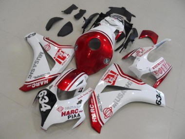 White Red HARC Pro PIAA 634 2008-2011 CBR1000RR Motorcycle Fairing