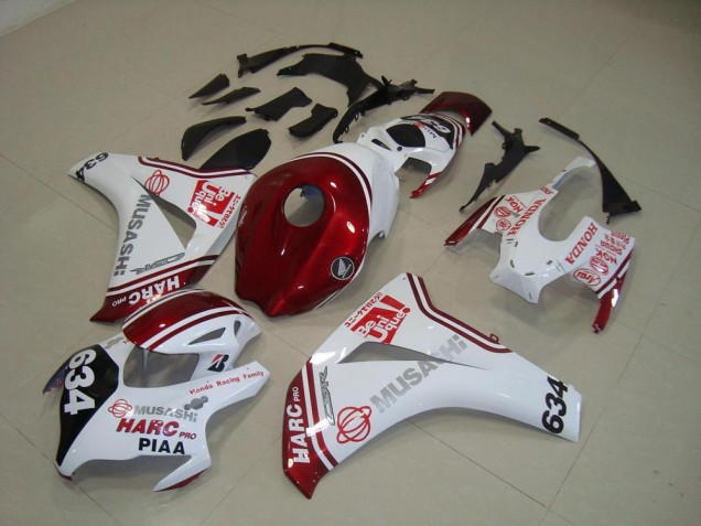 White Red HARC Pro PIAA 634 2008-2011 CBR1000RR Motorcycle Fairings White Red HARC Pro PIAA 634 2008-2011 CBR1000RR Motorcycle Fairings