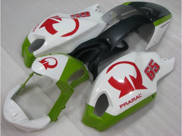 White Red PRAMAC 65 2008-2012 Ducati Monster 696 Motorcycle Fairings White Red PRAMAC 65 2008-2012 Ducati Monster 696 Motorcycle Fairings