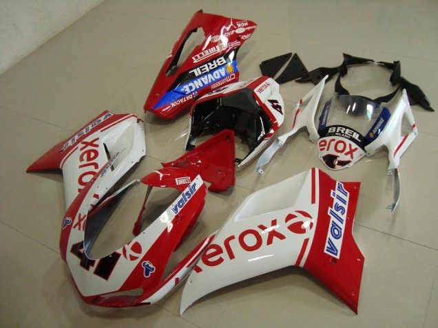 White Red Xerox 2007-2014 Ducati 848 1098 1198 Motorcycle Fairings White Red Xerox 2007-2014 Ducati 848 1098 1198 Motorcycle Fairings