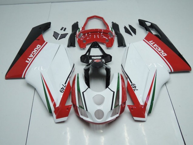 White Red with Tail Open 2003-2004 Ducati 749 999 Motorcycle Fairings White Red with Tail Open 2003-2004 Ducati 749 999 Motorcycle Fairings