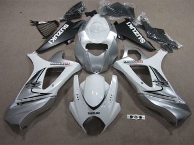 White Silver 2007-2008 GSXR 1000 Motorcycle Fairings