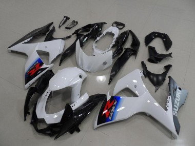White Silver 2009-2016 GSXR 1000 Motorcycle Fairings