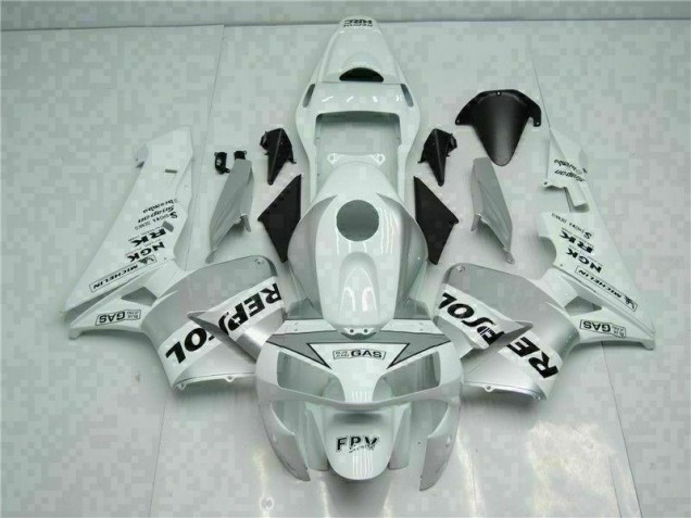 White Silver Repsol 2003-2004 CBR600RR Motorcycle Fairings