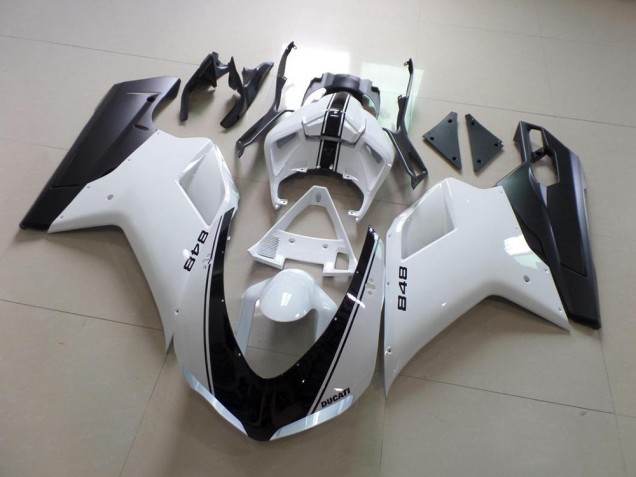 White and Black Stripe 2007-2014 Ducati 848 1098 1198 Motorcycle Fairings White and Black Stripe 2007-2014 Ducati 848 1098 1198 Motorcycle Fairings