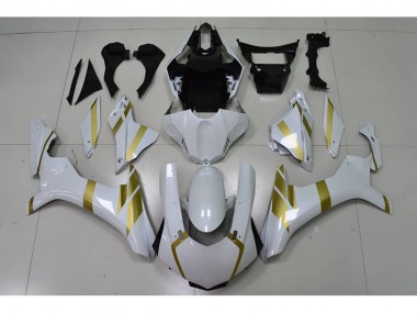 White with Gold Decal 2015-2019 YZF R1 Motorcycle Fairings
