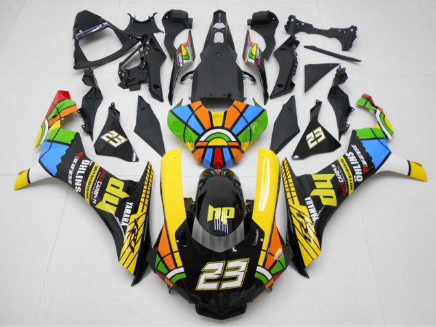 Yellow Black 23 2015-2019 YZF R1 Motorcycle Fairings Yellow Black 23 2015-2019 YZF R1 Motorcycle Fairings