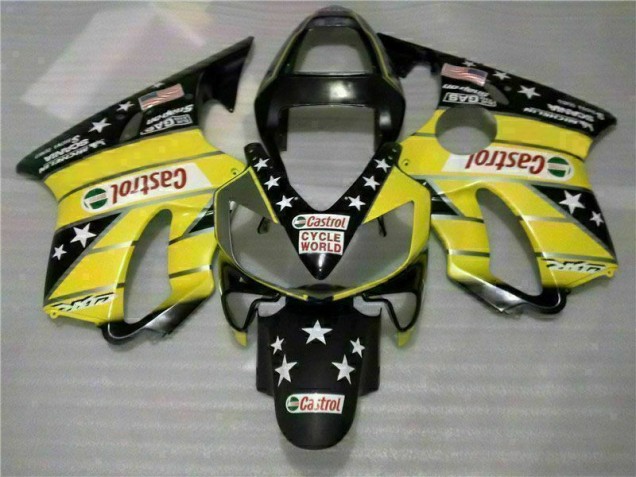 Yellow Black Castrol Cycle World 2001-2003 CBR600 F4i Motorcycle Fairings Yellow Black Castrol Cycle World 2001-2003 CBR600 F4i Motorcycle Fairings