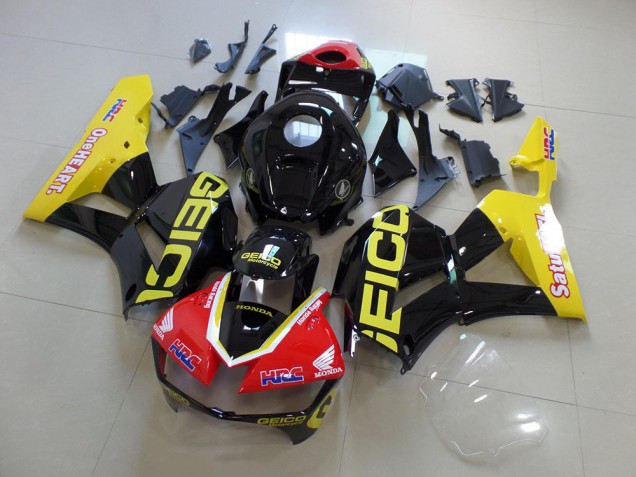 Yellow Black Geico 2013-2021 CBR600RR Motorcycle Fairings Yellow Black Geico 2013-2021 CBR600RR Motorcycle Fairings