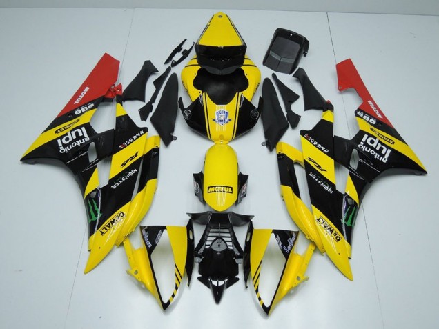Yellow Black Monster 2006-2007 YZF R6 Motorcycle Fairings Yellow Black Monster 2006-2007 YZF R6 Motorcycle Fairings