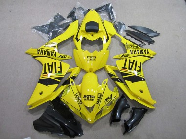 Yellow Black Motul Fiat 2007-2008 YZF R1 Motorcycle Fairings