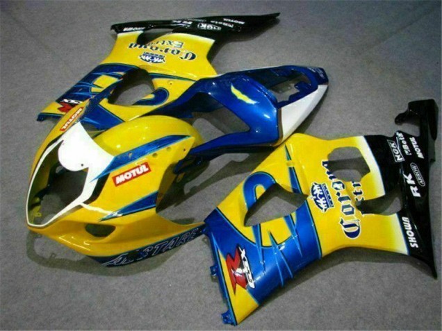 Yellow Blue 2003-2004 GSXR 1000 Motorcycle Fairings Yellow Blue 2003-2004 GSXR 1000 Motorcycle Fairings
