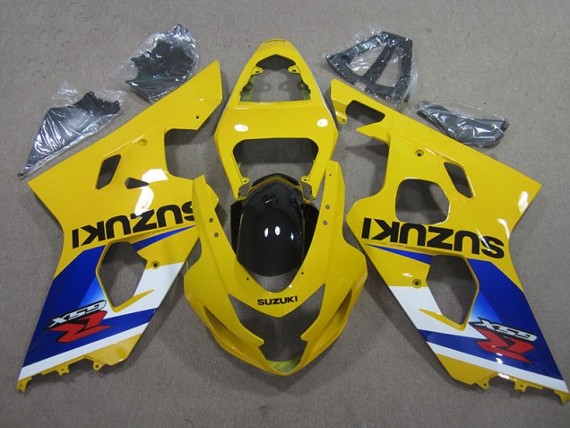 Yellow Blue 2004-2005 GSXR 600 Motorcycle Fairings Yellow Blue 2004-2005 GSXR 600 Motorcycle Fairings