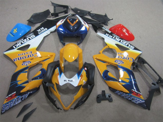 Yellow Blue Corona Extra 2005-2006 GSXR 1000 Motorcycle Fairings Yellow Blue Corona Extra 2005-2006 GSXR 1000 Motorcycle Fairings