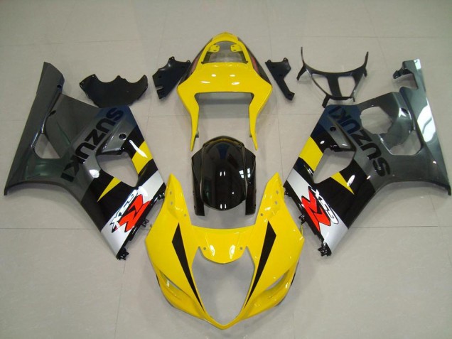 Yellow Grey 2003-2004 GSXR 1000 Motorcycle Fairings Yellow Grey 2003-2004 GSXR 1000 Motorcycle Fairings