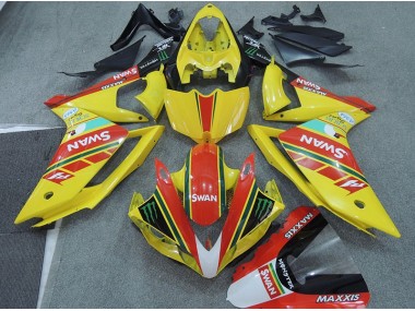 Yellow Red Swan 2007-2008 YZF R1 Motorcycle Fairings