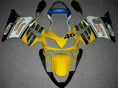 Yellow White 2001-2003 CBR600 F4i Motorcycle Fairings