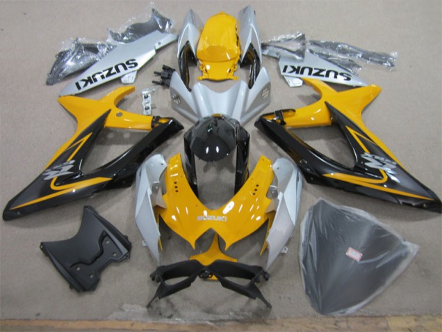Yellow White Black 2008-2010 GSXR 600 Motorcycle Fairings Yellow White Black 2008-2010 GSXR 600 Motorcycle Fairings