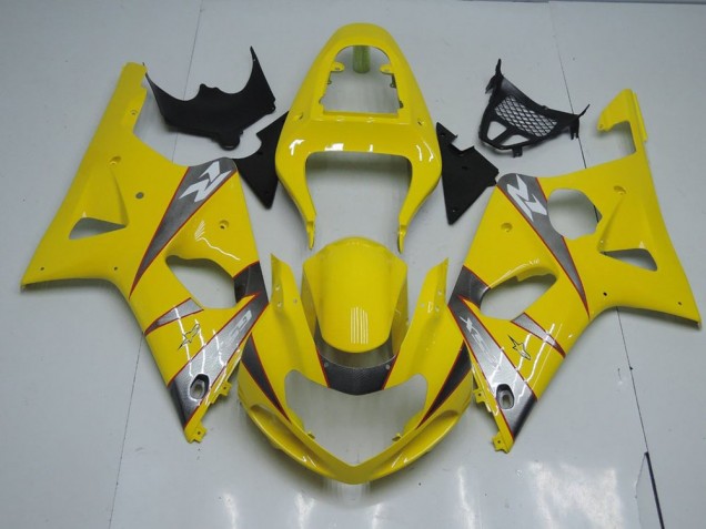 Yellow and Grey 2000-2002 GSXR 1000 Motorcycle Fairings Yellow and Grey 2000-2002 GSXR 1000 Motorcycle Fairings